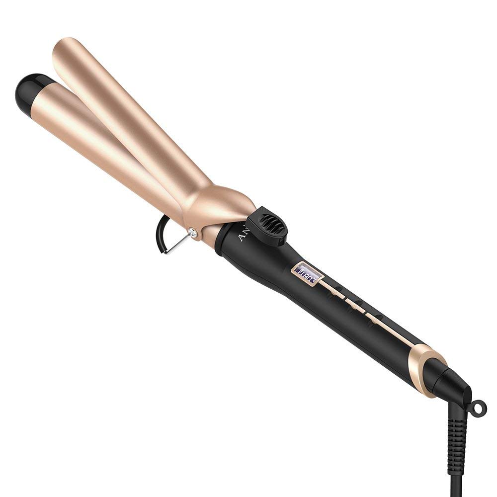 Anjou Curling Iron 1.25 inch with Tourmaline Ceramic Coating, Hair Curling Wand with Anti-scalding Insulated Tip, Hair Salon Curler Waver Maker