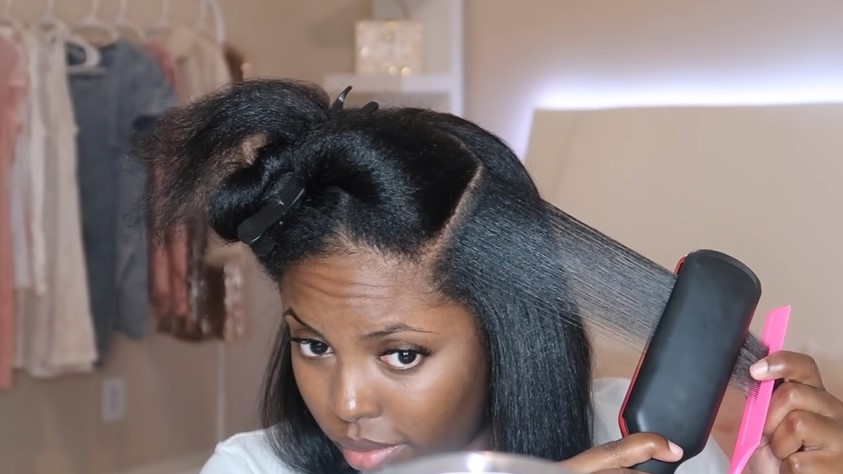 Use only a flat iron on dry hair